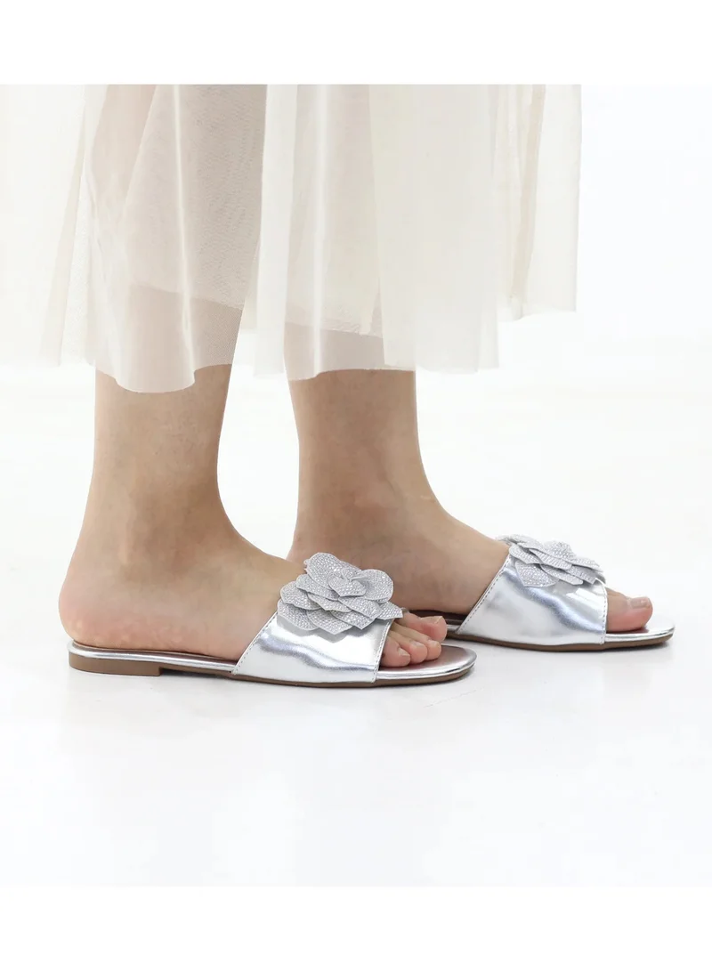 LAMARAPARIS  GLACE FLORAL EMBELLISHED SLIP-ON FLAT SANDALS for Women | Best Price UAE