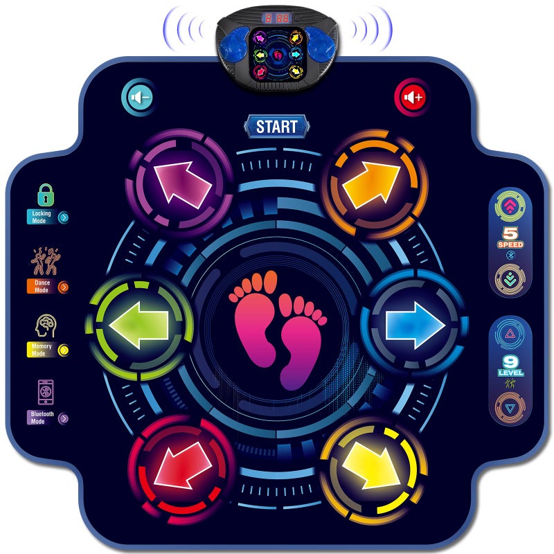 maysida Kids Electronic Dance Pad with 6Button Wireless Bluetooth Music Dance Game Mat with Builtin Music 9 Levels and 3 Modes Birthday Gifts Toys for Girls Ages 48 812 - Image 3