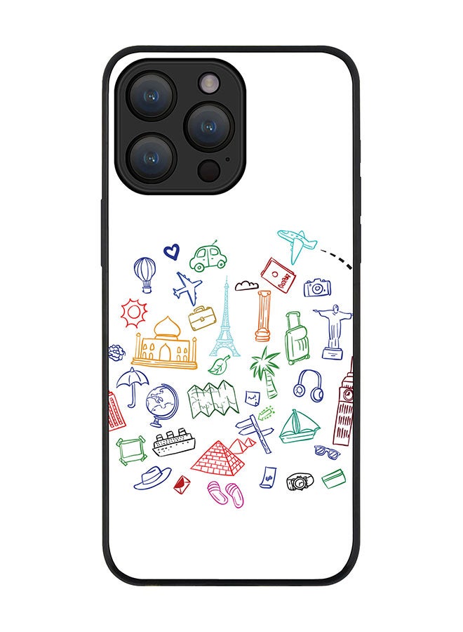Stylizedd Cover for iPhone 15 Pro Case Rugged Black Slim fit Soft Flexible Anti Drop TPU Gel Thin Protective Phone Cases - Traveler - Image 1