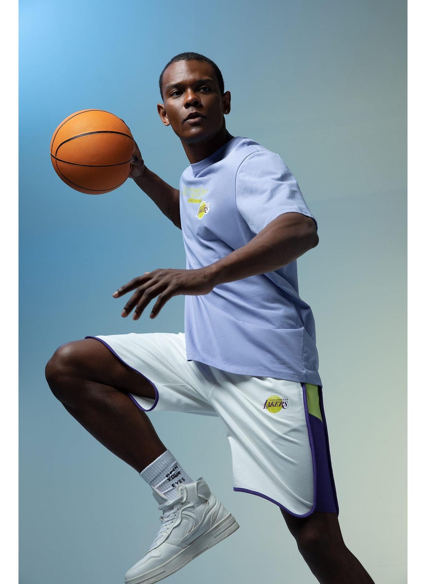 DeFacto - Man DeFactoFit Standard Fit NBA Los Angeles Lakers Licensed Shorts - Image 1