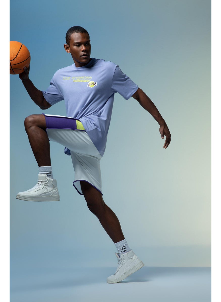 DeFacto - Man DeFactoFit Standard Fit NBA Los Angeles Lakers Licensed Shorts - Image 1