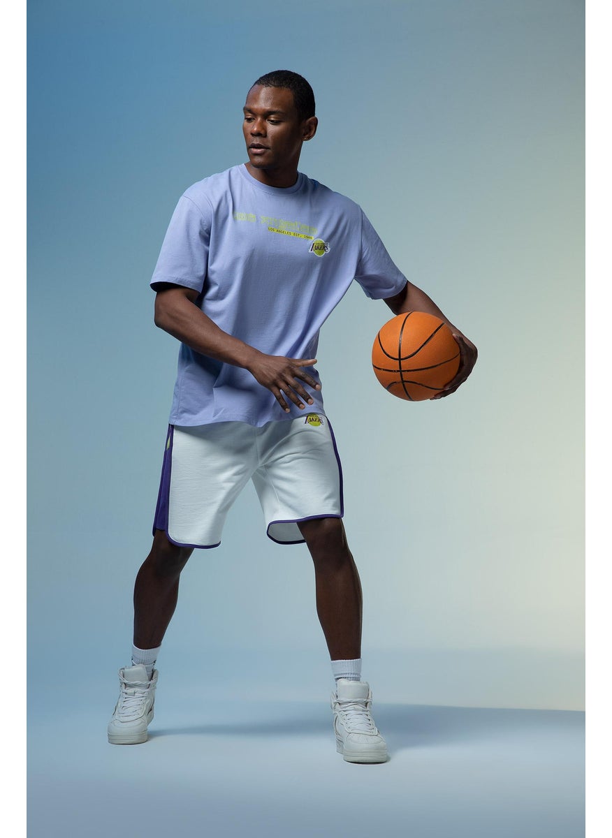 DeFacto - Man DeFactoFit Standard Fit NBA Los Angeles Lakers Licensed Shorts - Image 1