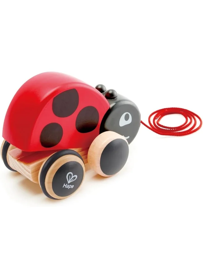 Hape Ladybug Pull-Along Toy For Toddlers | Wooden Push & Pull Animal Toy With Flapping Wings | Interactive Educational Toy For Motor Skills And Active Play | Bright, Durable Design, Ages 12+ Months 13.2 x 8.9 x 8.6cm