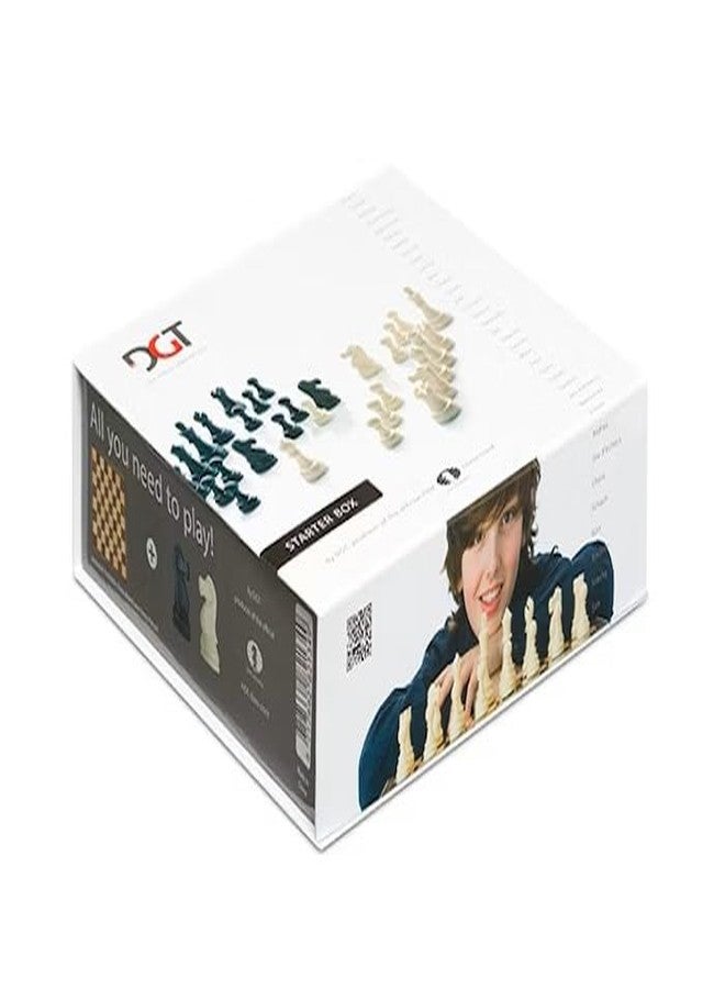 DGT Chess Starter Box Grey Chess Board and Pieces for Beginners, Students & Lessons | Durable Compact Storage Box for Home or Travel Play | Ages 3+ - Image 2