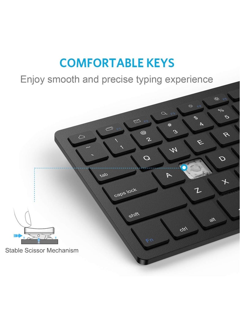 OMOTON Foldable Bluetooth Keyboard, Wireless Foldable Keyboard with Touchpad, Multi-Device and Rechargeable Keyboard for iPad, Android, Windows
