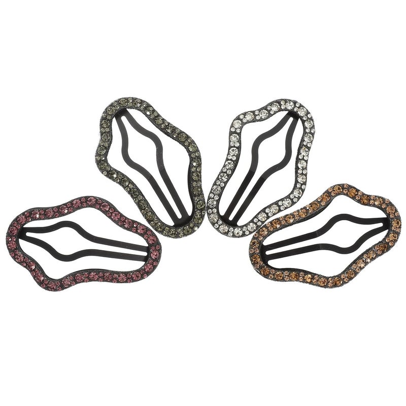 Hemobllo 4pcs Cloud Shaped Snap Hair Clips Decorative Barrettes for Women, Assorted Silver Pale Gold Purple Gray Colors, Lightweight Hair Accessories for Everyday Styling - Image 1