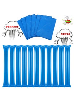 Civaner 48 Pieces Thunder Sticks Team Spirit Boom Sticks Cheering Sticks Plastic Cheerleading Spirit Stick Clapper Inflatable Noise Makers For Sporting Events Dance (Blue)  - Image 3