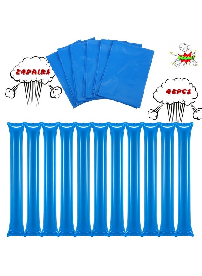 Civaner 48 Pieces Thunder Sticks Team Spirit Boom Sticks Cheering Sticks Plastic Cheerleading Spirit Stick Clapper Inflatable Noise Makers For Sporting Events Dance (Blue) - Image 3