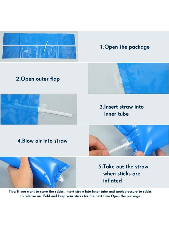 Civaner 48 Pieces Thunder Sticks Team Spirit Boom Sticks Cheering Sticks Plastic Cheerleading Spirit Stick Clapper Inflatable Noise Makers For Sporting Events Dance (Blue) - Image 4