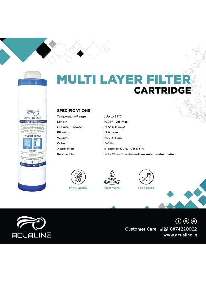 ACUALINE MLT Pre Filter Cartridge, 9 inch Candle Filter, RO Water Purifier Candle, Sediment Filter Compatible with Aquaguard Pre Filter Cartridge, Livpure RO Pre Filter, LG Water and Others (Pack 1) - Image 5