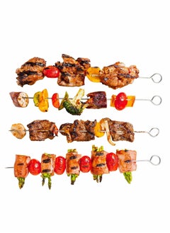 Excefore 24 Pcs Kebab Skewers, Stainless Steel Kitchen Craft Flat BBQ Kebab Skewers Small Kebab Skewers Metal Skewers for BBQ Barbecue Skewers Metal Kebab sticks BBQ Accessories  - Image 2