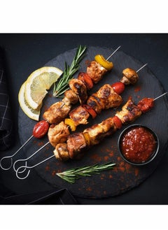 Excefore 24 Pcs Kebab Skewers, Stainless Steel Kitchen Craft Flat BBQ Kebab Skewers Small Kebab Skewers Metal Skewers for BBQ Barbecue Skewers Metal Kebab sticks BBQ Accessories  - Image 4