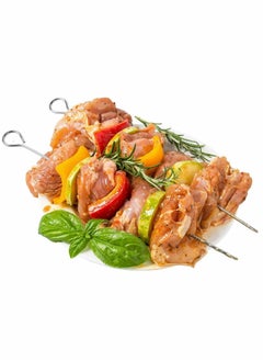 Excefore 24 Pcs Kebab Skewers, Stainless Steel Kitchen Craft Flat BBQ Kebab Skewers Small Kebab Skewers Metal Skewers for BBQ Barbecue Skewers Metal Kebab sticks BBQ Accessories  - Image 3