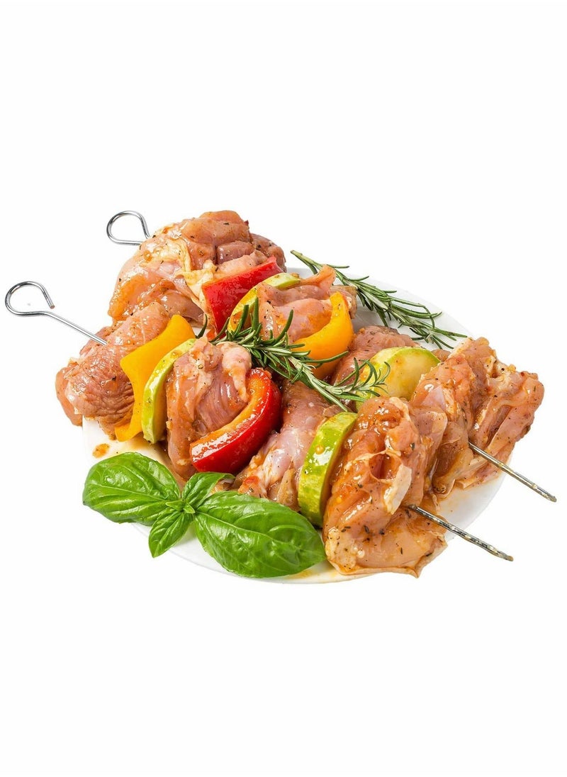 Excefore 24 Pcs Kebab Skewers, Stainless Steel Kitchen Craft Flat BBQ Kebab Skewers Small Kebab Skewers Metal Skewers for BBQ Barbecue Skewers Metal Kebab sticks BBQ Accessories  - Image 3