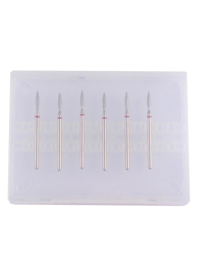 MZCMSL Flame Cuticle Drill Bit Set with Case, 6pcs Pro Diamond Nail Bits for Nail Salon Manicure - Image 4