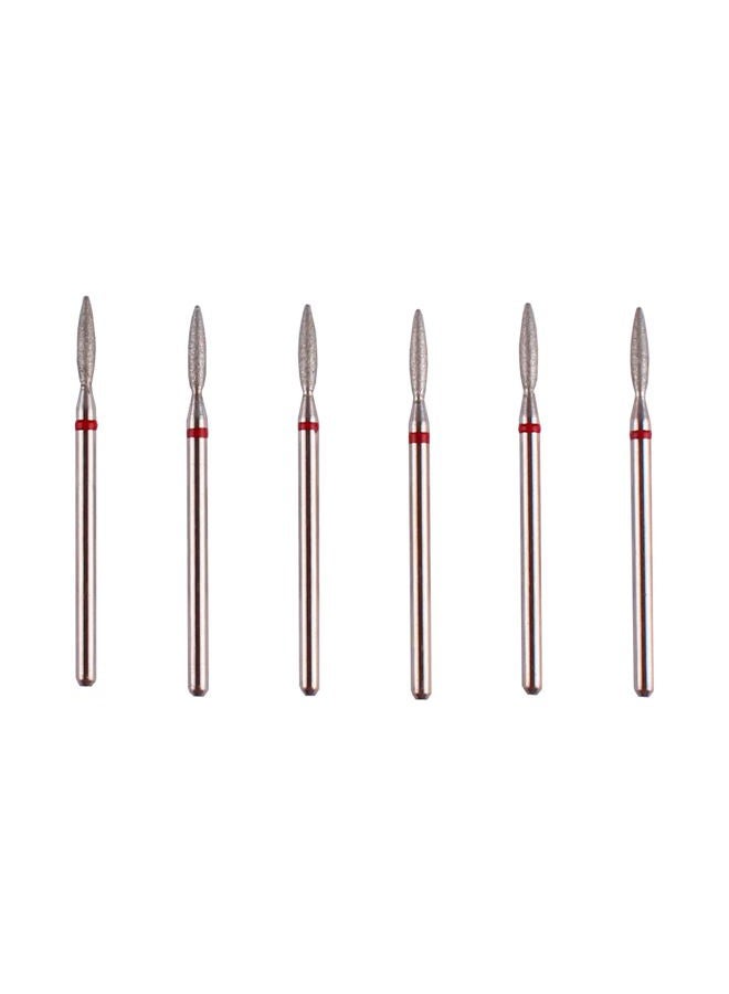 MZCMSL Flame Cuticle Drill Bit Set with Case, 6pcs Pro Diamond Nail Bits for Nail Salon Manicure - Image 1