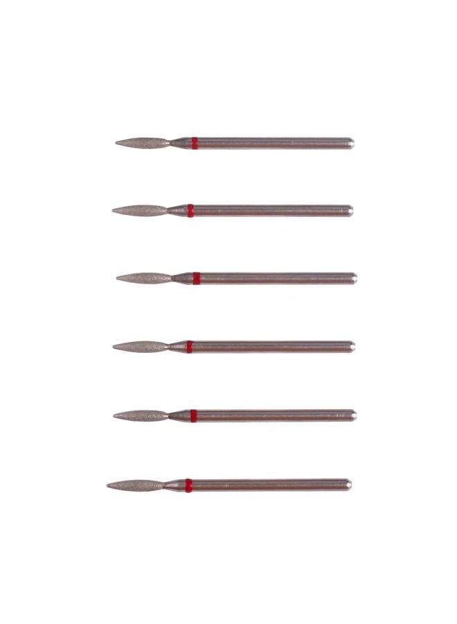 MZCMSL Flame Cuticle Drill Bit Set with Case, 6pcs Pro Diamond Nail Bits for Nail Salon Manicure - Image 2