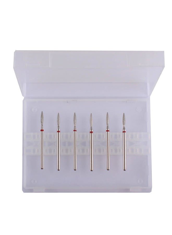 MZCMSL Flame Cuticle Drill Bit Set with Case, 6pcs Pro Diamond Nail Bits for Nail Salon Manicure - Image 3