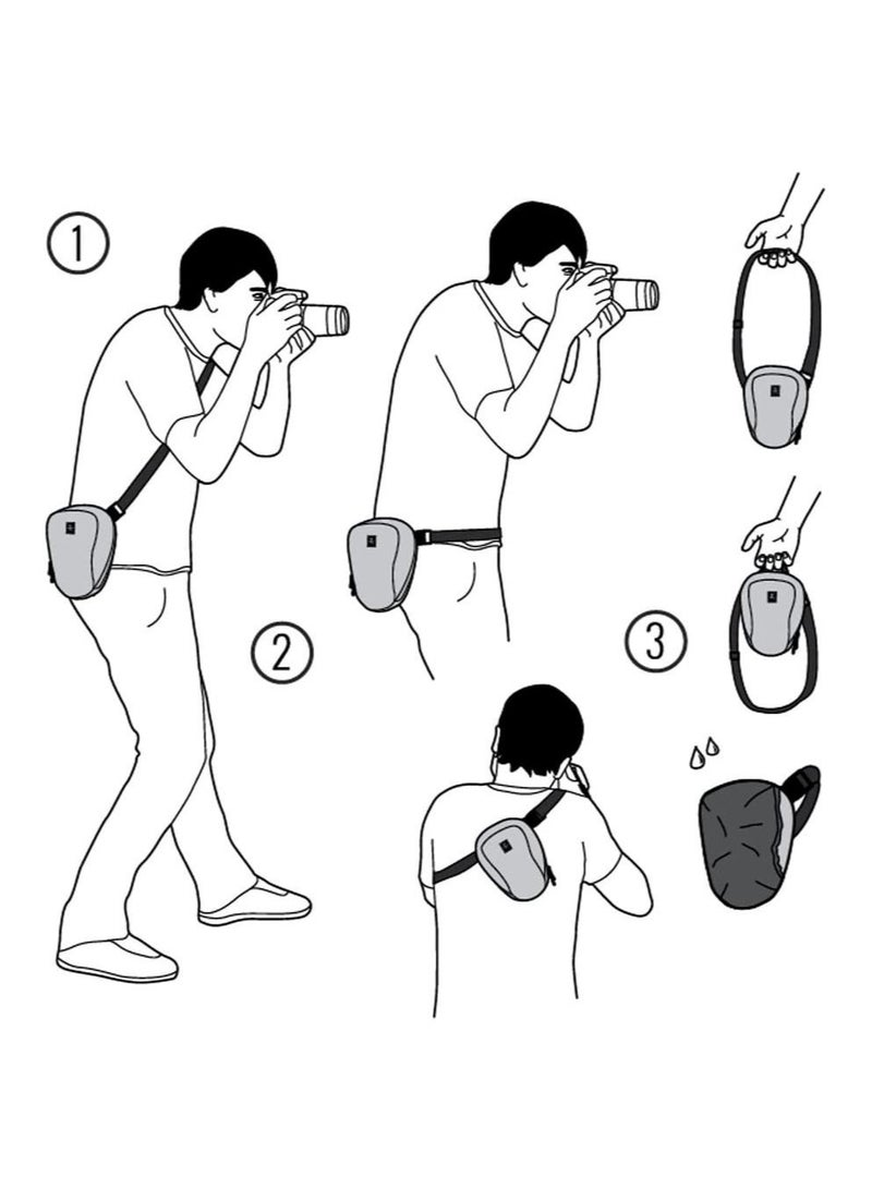 Crumpler  Quick Escape 600 Camera Bag Grey  for SLR camera with Mid Size Zoom Lens and accessories - Image 3