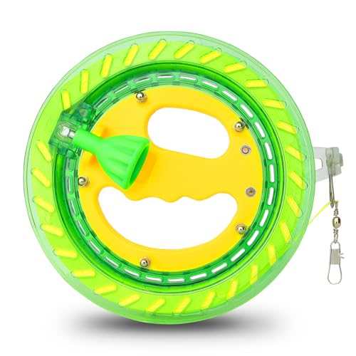 YFAFENGS Kites Reels for Adults Professional Kite String Reel Winder for Adults 1000FT Line Spool Kite String Spool with Lock for Outdoor KitesGreen 7 inches - Image 1