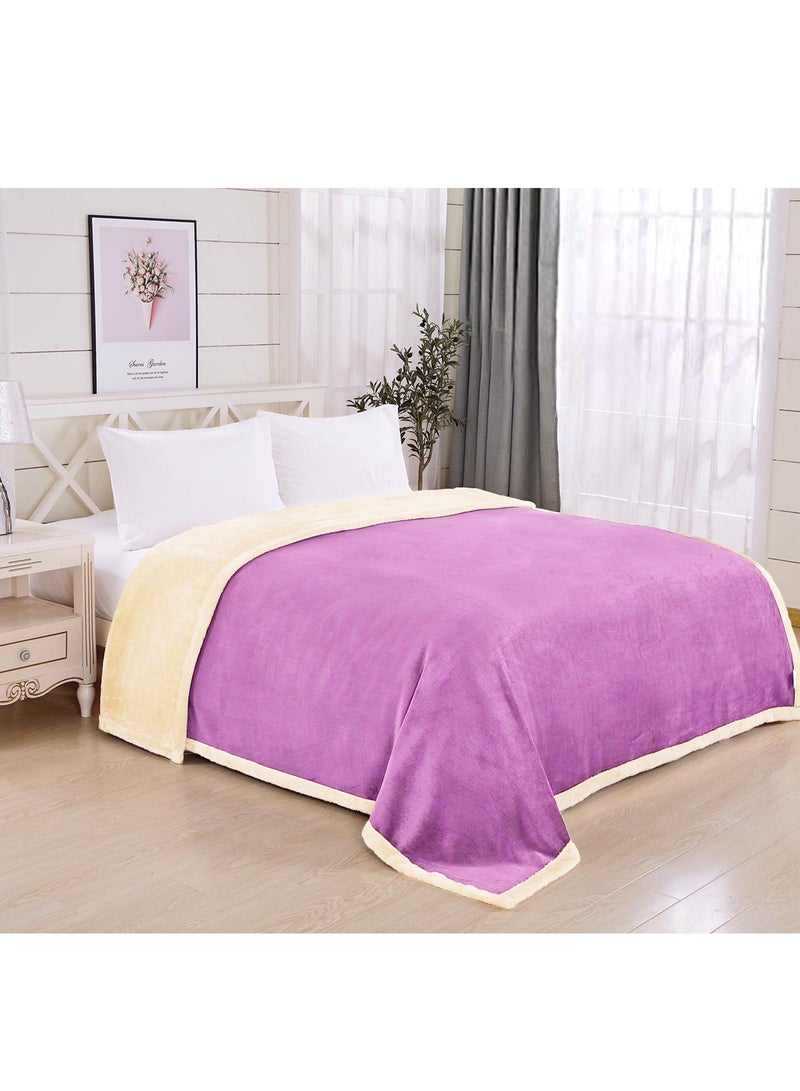 مينج لي بطانية فرو شتوية 220*240 سم دافئة بلون جذاب توفر لك دفئًا إضافيًا خلال ليالي الشتاء الباردة - Image 1