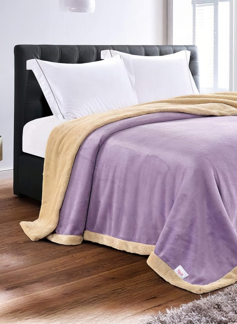 مينج لي بطانية فرو شتوية 220*240 سم دافئة بلون جذاب توفر لك دفئًا إضافيًا خلال ليالي الشتاء الباردة - Image 2