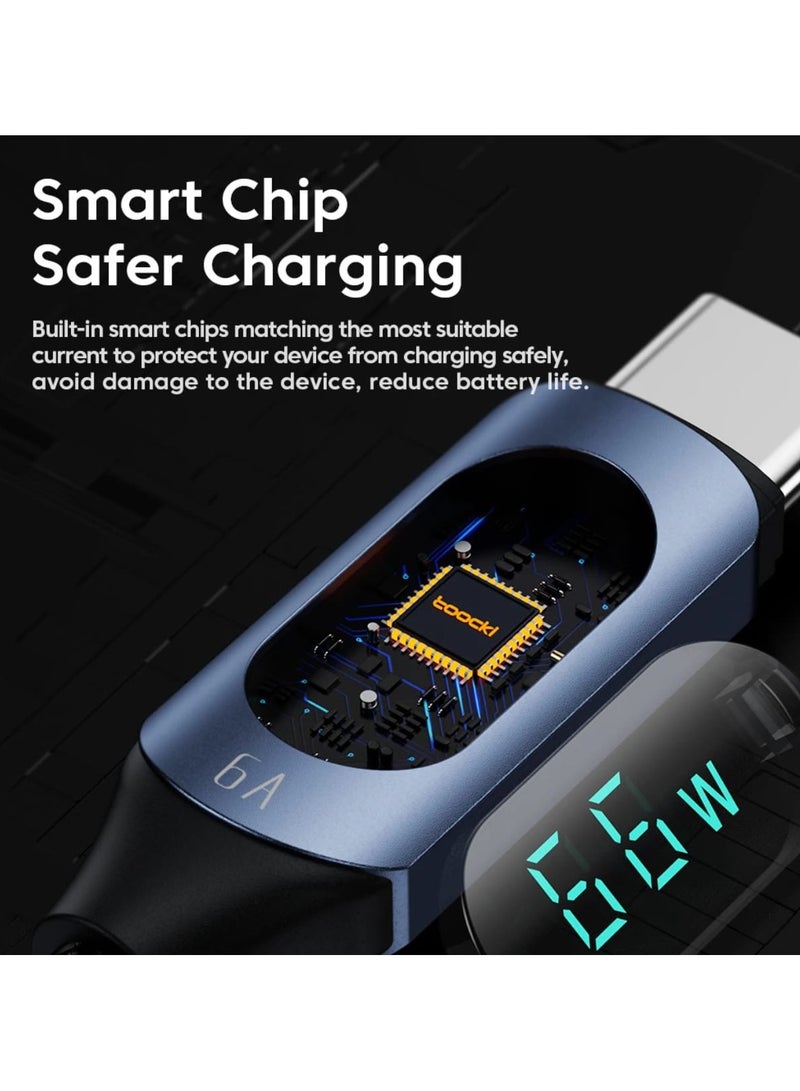 toocki *Toocki 6A 66W Mobile Phone Quick Charger USB Type-C Fast Charging Cable with Digital Display* - Image 3
