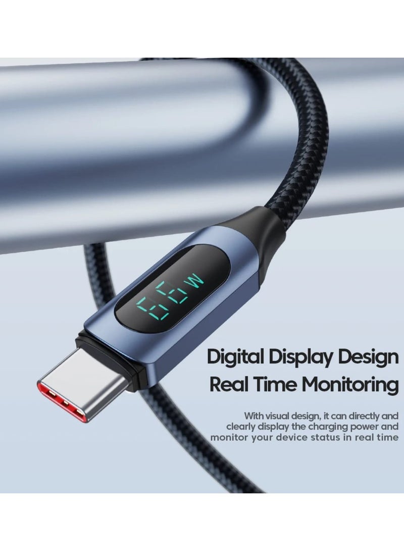 toocki *Toocki 6A 66W Mobile Phone Quick Charger USB Type-C Fast Charging Cable with Digital Display* - Image 4