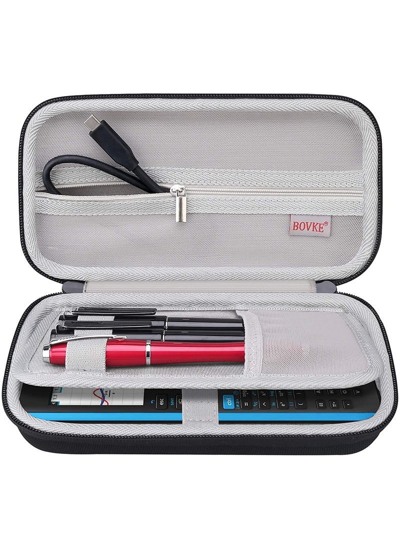 bovke BOVKE Hard Travel Case Compatible with Texas Instruments Ti-84 Plus CE/TI-83 Plus CE Color Graphing Calculator, Large Zipped Pocket for USB Cables, Manual, Pencil and Other Accessories, Black  - Image 1