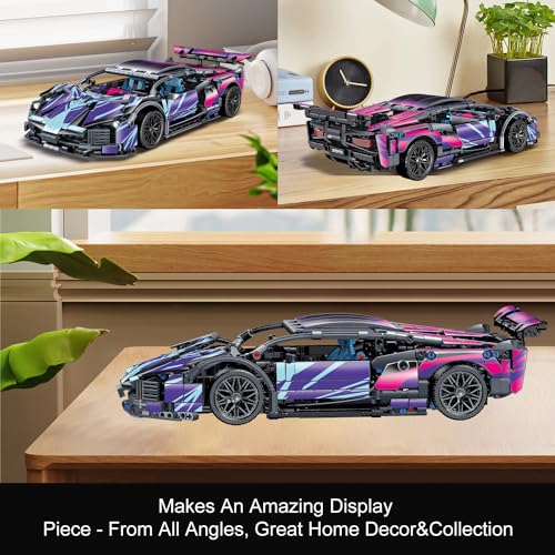 WINGIFT 1329 Piece Sports Car Building Blocks Toys Boys or Adults Kits, 1:14 Race Car Model Building Set, Adult Collectible Model Cars Set to Build, STEM Super Cars Sets for Boys Girls Age 6-12, 8-14 - Image 3