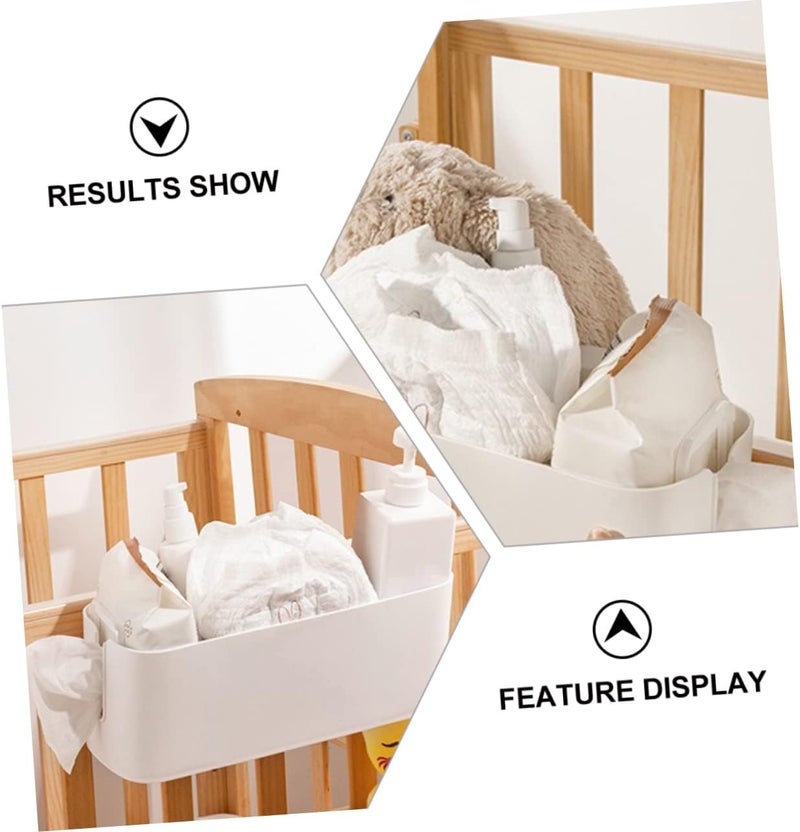 Wide daily application Mobestech 1Pc Wall Mounted Bedside Storage Box Versatile Diaper and Feeding Bottle Organizer Space Saving Design with Hooks for Easy Access for Nursery and Dorm Use KSA standard compatible design - Image 4
