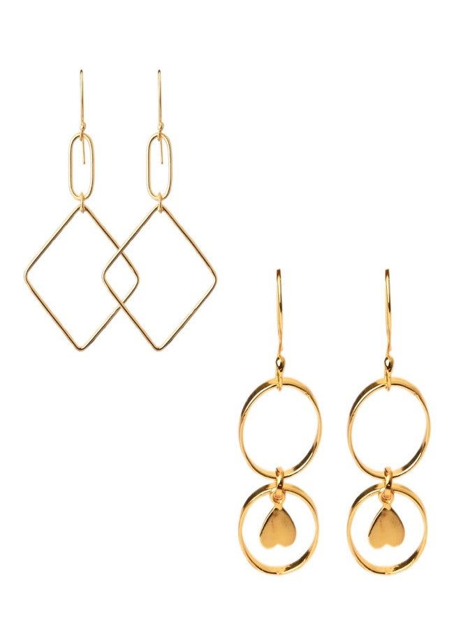 Emilia Stylish Earrings Combo for Women and Girls | Set of 2 Lightweight Fashion jewellery for Casual & Occasional Wear - Image 1