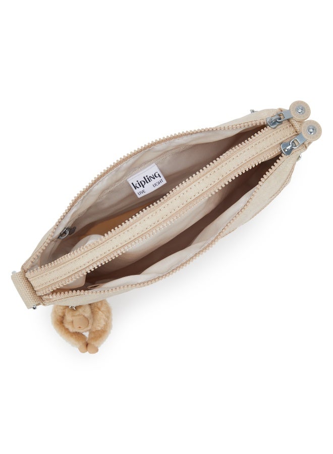 كيبلينغ حقيبة كتف متوسطة ألفار عابرة للجسم - بيج لامع - Image 4
