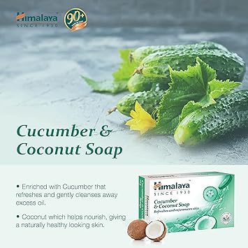 Himalaya Coconut and Cucumber Soap Does Not Dry Skin 75g - Image 4