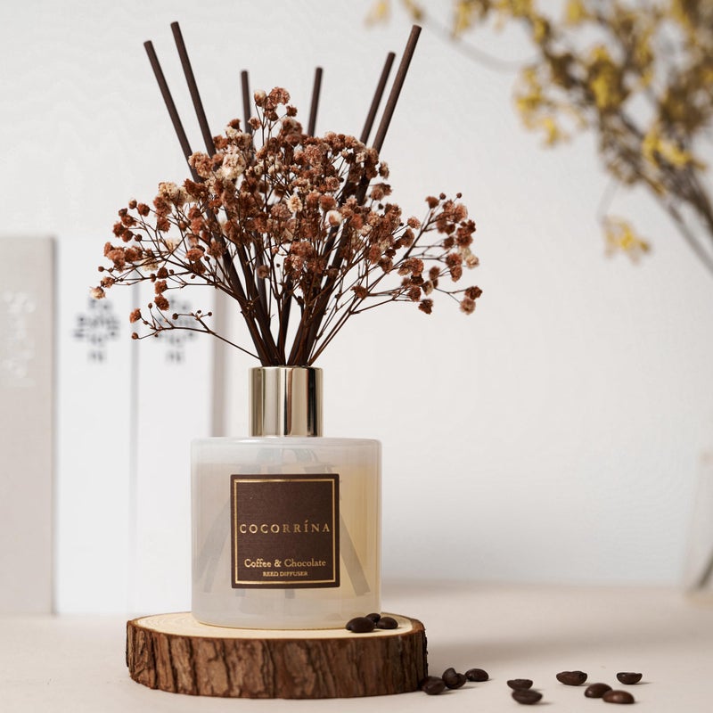 COCORRÃNA CocorrÃ­na Reed Diffuser Sets - Coffee & Chocolate Scented Diffuser with Sticks Home Fragrance Reed Diffuser for Bathroom Shelf Decor - Image 3
