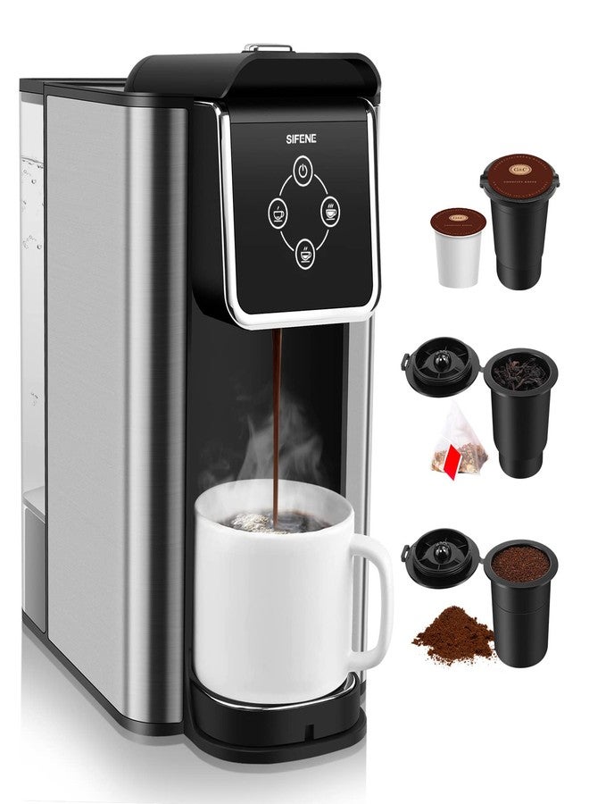 SIFENE 3-in-1 Single Serve Coffee Maker, Pod, Ground Coffee & Tea Brewer, Fast Brew Compact Coffee Machine with Touch Screen and 50 oz Water Reservoir - Image 1
