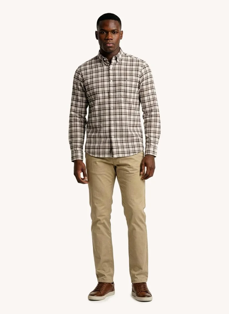 Nautica  Men Regular Fit Long Sleeve Dyed Shirt for Effortless Style - Brown for Men | Best Price UAE