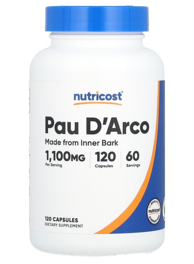 Nutricost Pau D'Arco 120 Capsules (550 mg per Capsule) - Image 1