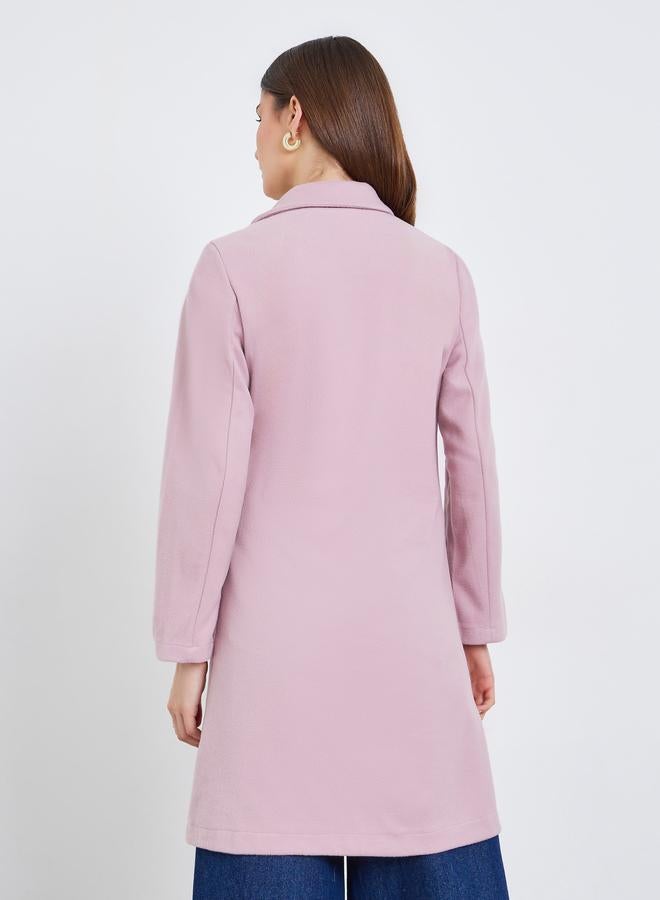 Styli Women Solid Lapel Buttoned Coat - Image 5