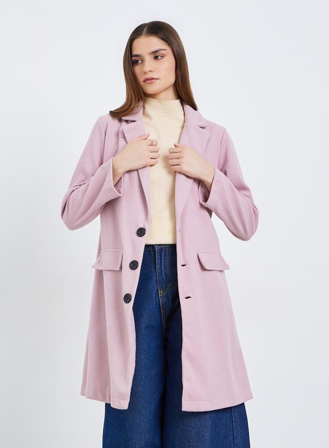 Styli Women Solid Lapel Buttoned Coat - Image 1