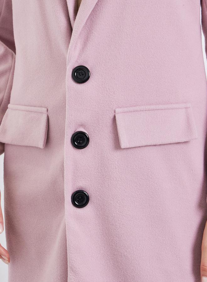 Styli Women Solid Lapel Buttoned Coat - Image 4