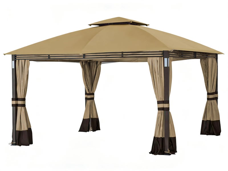 SCOCANOPY Replacement Cover Compatible with SUNJOY Crestfield 11X13 Gazebo (Models A101017510, A101017511, A111020900), (Beige) - Image 1