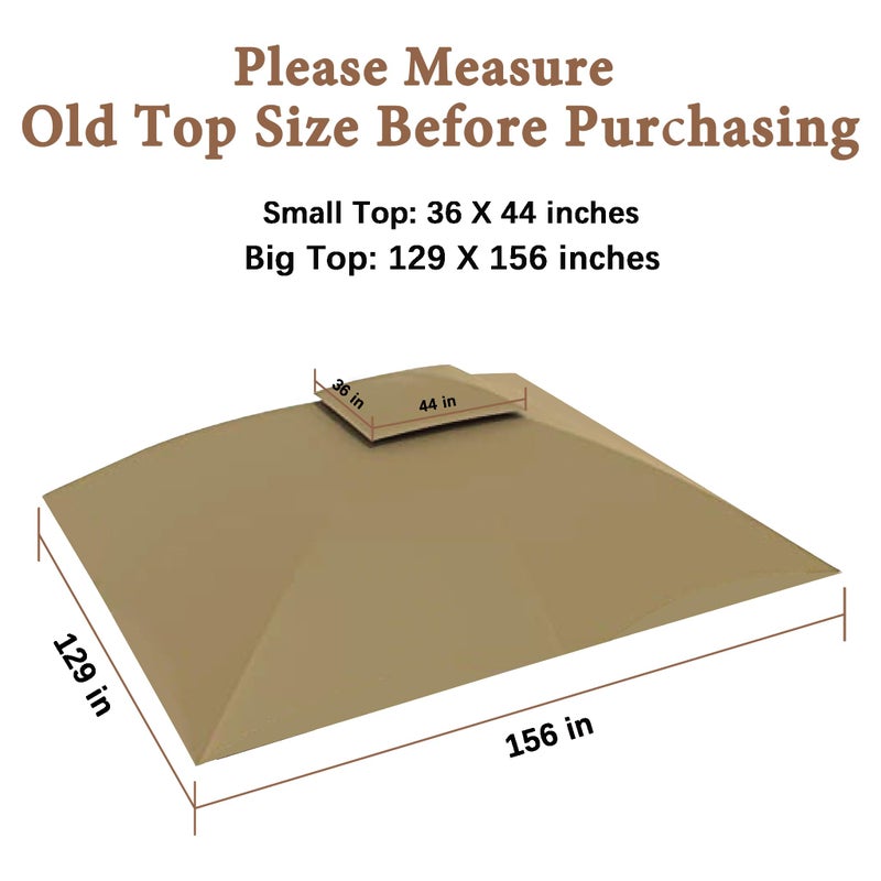 SCOCANOPY Replacement Cover Compatible with SUNJOY Crestfield 11X13 Gazebo (Models A101017510, A101017511, A111020900), (Beige) - Image 3