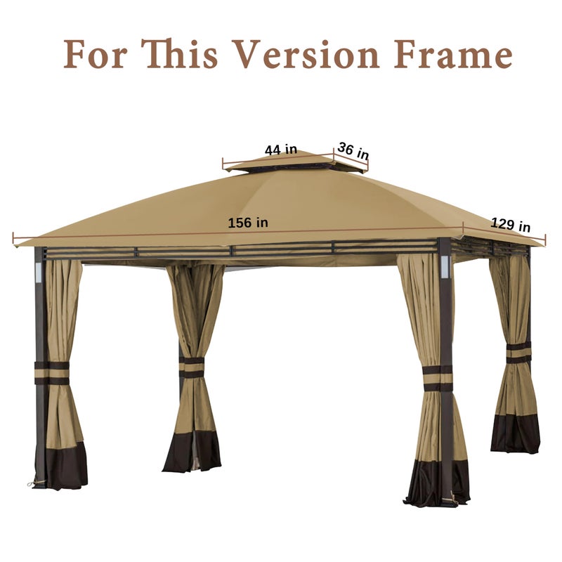 SCOCANOPY Replacement Cover Compatible with SUNJOY Crestfield 11X13 Gazebo (Models A101017510, A101017511, A111020900), (Beige) - Image 5