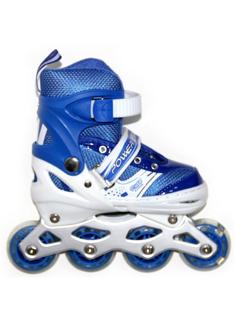 إسكدنيا حذاء تزلج بعجلات بصف واحد بعجلات وامضة بمصابيح LED, ازرق - Image 3