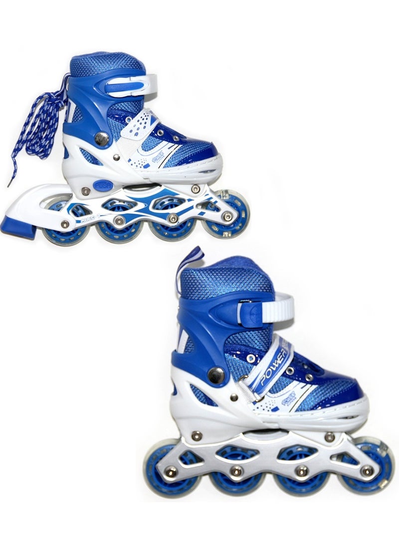 إسكدنيا حذاء تزلج بعجلات بصف واحد بعجلات وامضة بمصابيح LED, ازرق - Image 1