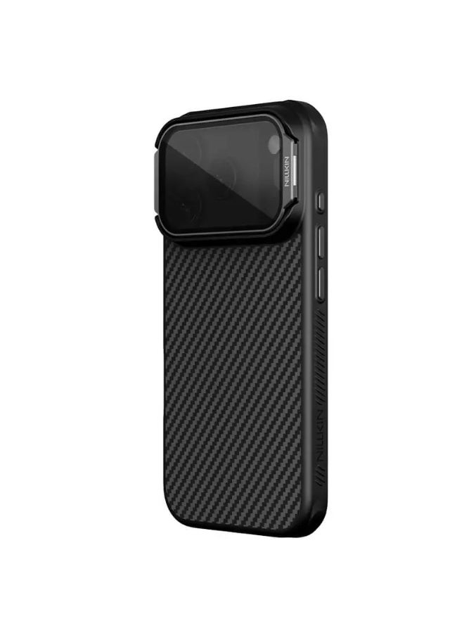 Nillkin CarboProp Magnetic MagSafe Aramid Fiber Armor Case with Transparent Lens Guard & Metal Kickstand for iPhone 17 Pro (6.3", 2025) – Black - Image 4