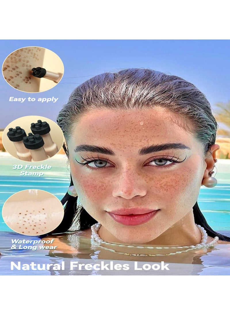KASTWAVE Freckle Pen Stamp Makeup, Freckle Makeup Pen Waterproof for Face, Natural Fake Freckle Stamp Pen, Natural Coffee, Chestnut, 2 Pcs - Image 4