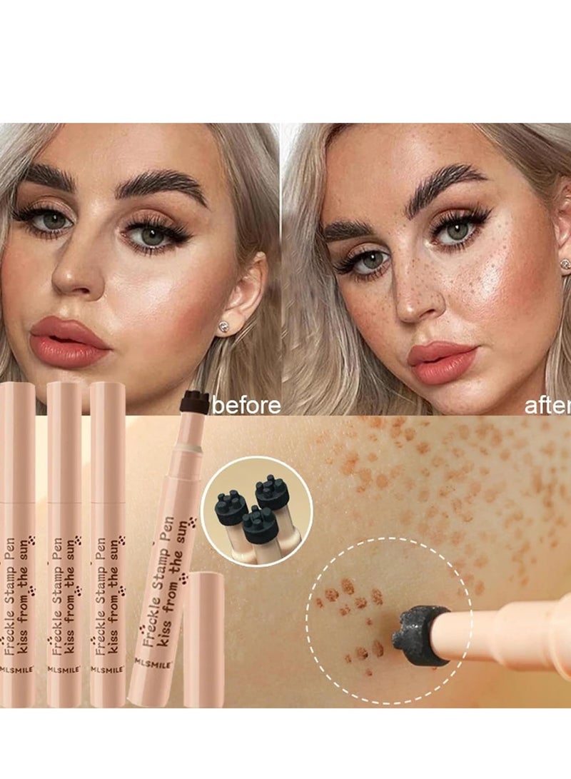 KASTWAVE Freckle Pen Stamp Makeup, Freckle Makeup Pen Waterproof for Face, Natural Fake Freckle Stamp Pen, Natural Coffee, Chestnut, 2 Pcs - Image 2
