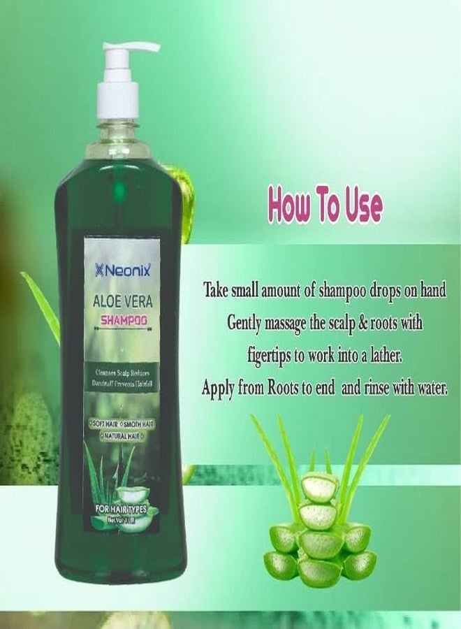 neonix Aloe Vera Shampoo for Conditioner Soft, Shine, Smooth, Damage Repair, Dandruff, Frizz Control, and Hydrated Hair | All-Natural, Gentle, and Safe for All Hair Types- 1 LTR - Image 3
